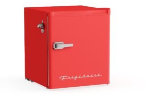 Frigidaire, 1.6 Cu Ft Retro Dry Erase Compact Refrigerator With Side Bottle Opener, (EFR177), Red