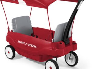 Radio Flyer, Deluxe Family Wagon with Canopy, Folding Seats, Red