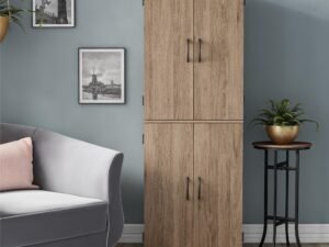 Mainstays 4-Door Storage Cabinet, Rustic Oak