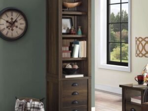 Better Homes and Gardens Granary Modern Farmhouse 72" Tower Bookcase, Aged Brown Ash