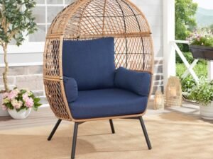 Better Homes & Gardens Ventura Weather Resistant Wicker Outdoor Egg Chair - Blue