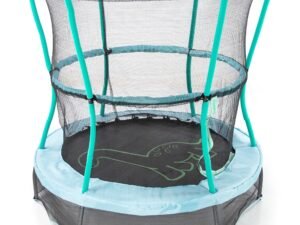 Skywalker Trampolines 55-Inch Bounce-N-Learn Trampoline, with Enclosure and Sound, Stomping Dinosaur