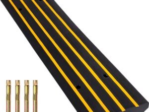 VEVOR 1 PCS Car Driveway Rubber Curb Ramps Heavy Duty 22000 LBS Capacity Threshold Ramp 2.5 inch High Cable Cover Curbside Bridge Ramp for Loading Dock Garage Sidewalk Cabel Cover Protector