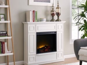 Bold Flame 43.31 inch Electric Fireplace free standing in White