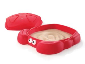 Step2 Crabbie Sandbox Kids Plastic Outdoor Sandbox with Cover