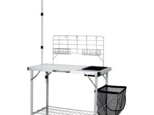 Ozark Trail Camping Table, Silver, 39 L in x 19.7 W in x 76 H in