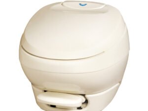 Thetford Aqua-Magic Bravura RV Toilet, Low, Parchment, 31119,13-1/8 x 20-3/16 x 16-9/16 in