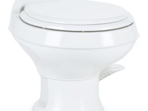Dometic 302301671 300 Series Low Profile Heavy Duty Plastic RV Toilet, White