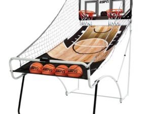 ESPN EZ-FOLD Top Shot 81" 2-Player Arcade Basketball Game, Clear/White