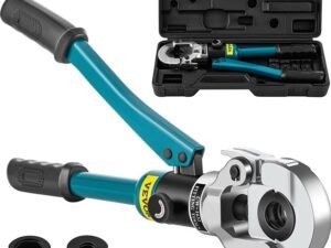 VEVOR Hydraulic Pipe Crimping Tool, 10T Hydraulic Copper Tube Fittings Crimper, Copper Pipe Crimper 40CR Steel, Copper Crimping Pliers with Jaws 1/2", 3/4", 1" for Copper Tube Plumbing and Fitting