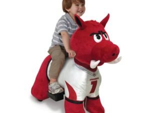 6 Volt Collegiate Plush Ride-On Toy with Team Bus Included! Pick Your Team- Alabama, Arkansas, Auburn, Georgia, LSU