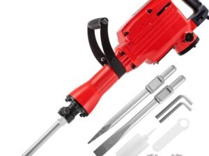 VEVOR Electric Demolition Jack Hammer 2200W, Heavy Duty Jack Hammer 1200 BPM ,Jack Hammer Concrete Breaker 3 Chisel Bit W/Gloves & 360° Swiveling Front Handle for Trenching, Chipping, Breaking Holes