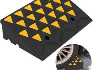 VEVOR Curb Ramp 23-1/2" Length Yellow, 6" High Rubber Curb Ramp, Heavy Duty Sidewalk Curb Ramp, 5 Ton Driveway Ramp for The Curb forklifts Trucks Buses