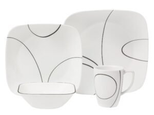 Corelle Square Simple Lines 16-Piece Dinnerware Set