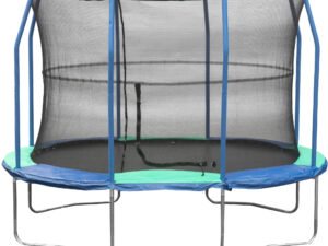 JumpKing Oval 8' x 11.5' Trampoline, with Enclosure, Blue/Green