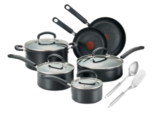 T-fal Expert Pro Nonstick Cookware Set, 12 piece Cookware Set, Black