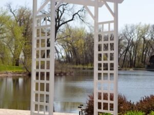 DuraTrel Providence 64" x 85" x 28" White Vinyl Arbor
