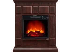Bold Flame Indoor Electric Fireplace with 32 inch Mantle in Dark Cherry
