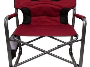 Ozark Trail XXL Folding Padded Director Chair with Side Table, Red