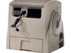 Suncast 100 ft. Powerwind Auto Power Rewind Hose Reel, Light Taupe