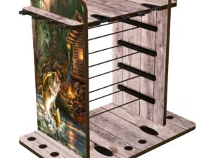 Rush Creek Creations 14 Fishing Rod Rack with 4 Drawer Storage