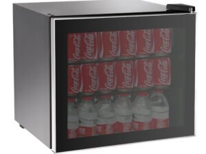 RCA 70-Can or 17-Bottle Adjustable Beverage Center with Silver Trim RMIS104, Black