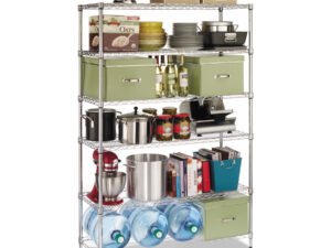 Alera NSF Certified 6-Shelf Wire Shelving Kit, 48 x 18 x 72, Black Anthracite -ALESW664818BA