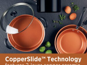 Farberware 14-Piece Easy Clean Pro Ceramic Nonstick Pots and Pans Set/Cookware Set, Black