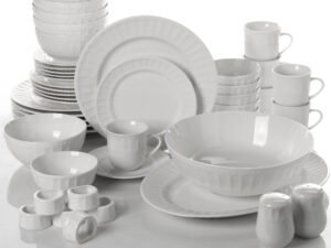 Gibson Home Regalia 46-Piece Dinnerware and Serveware Set, Service for 6