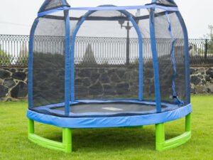 Bounce Pro 7-Foot My First Trampoline Hexagon (Ages 3-10) for Kids, Blue/Green