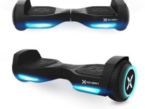 Hover-1 Rebel Kids Hoverboard w/ LED Headlight, 6 m Max Speed, 130 lbs Max Weight, 3 Miles Max Distance - Black