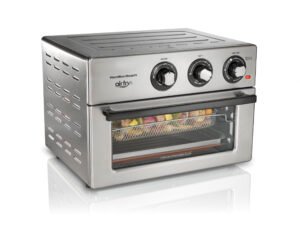 Hamilton Beach Air Fryer Countertop Toaster Oven, 6 Cooking Functions, Classic Silver Finish, 31225