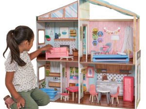 KidKraft Wooden Designed by Me: Magnetic Makeover Dollhouse with 29 Accessories Included