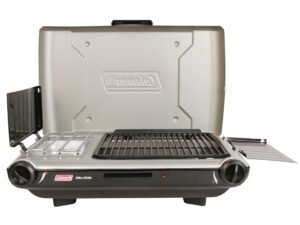Coleman Tabletop Propane Gas Camping 2-in-1 Grill/Stove 2-Burner, Gray