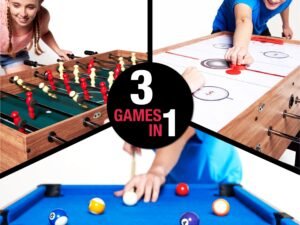 MD Sports 48" 3 In 1 Combo Game Table, Billiards, Hockey and Foosball, Accessories Included