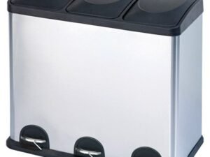 Step N' Sort 12-Gallon 3-Compartment Stainless Steel Trash and Recycling Bin
