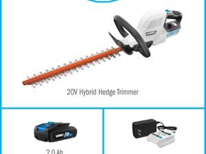 HART 20-Volt Cordless Hybrid 18-inch Hedge Trimmer Kit, (1) 2.0Ah Lithium-Ion Battery