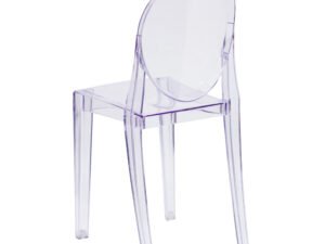 Flash Furniture Ghost Chair with Oval Back in Transparent Crystal