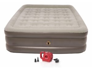 Coleman SupportRest Pillowstop 18 Inch Double-High Queen Airbed. External Rechargeable Pump Included