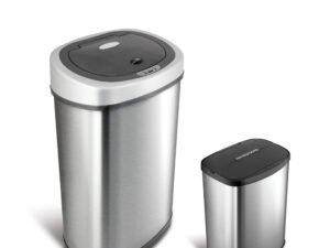 Nine Stars 13.2 Gal / 50L + 2.1 Gal / 8L Motion Sensor Trash Can Combo, Fingerprint-Resistant Stainless Steel