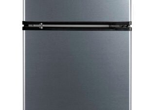 Arctic King 3.2 Cu ft Two Door Compact Refrigerator with Freezer, Stainless Steel