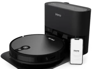 iHome AutoVac Eclipse Pro Robot Vacuum with Auto Empty Base and Mapping Technology, 2200pa Ultra Strong Suction Power, 120 Minute Runtime, Holds Weeks of Debris, App Connectivity