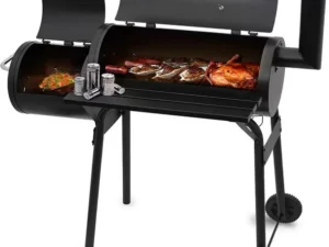 AEDILYS 27 inch Charcoal Barrel Grill with Offset Smoker