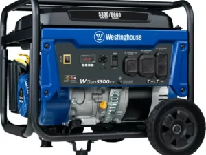 Westinghouse 6600 Peak Watt Home Backup Portable Gas Generator, Recoil Start, RV Ready Outlet, CO Sensor