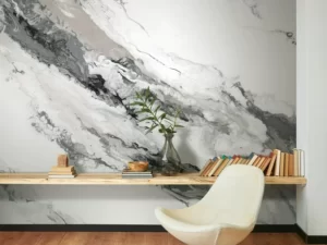 RoomMates Splendor Black and White Crystal Geode Stone Peel and Stick Wallpaper Mural