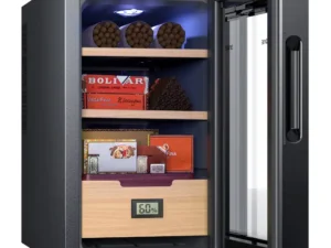 NEEDONE 23L Electric Cigar Humidor for 150 Counts, With Cooling & Humidity Control System,With Spanish Cedar Wood Shelves,Gifts for Men