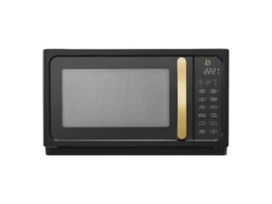 Beautiful 1.1 Cu ft 1000 Watt, Sensor Microwave Oven, Sesame Black by Drew Barrymore