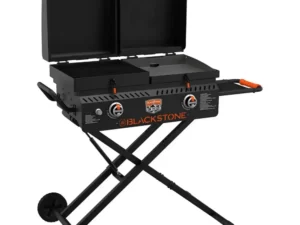 Blackstone 1550 On The Go Combo with Wheels, Legs Hood & Side Shelf Heavy Duty Flat Top Portable BBQ Griddle Grill Station for Kitchen, Camping, Outdoor, Tailgating, Black