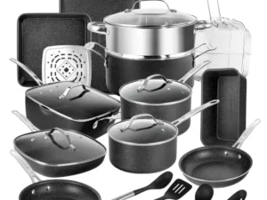 Granitestone Pots and Pans Set 22 Pcs Nonstick Cookware Set with Bakeware Set