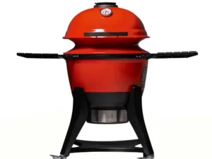 Kamado Joe Kettle Joe 22 in. Charcoal Grill in Red with Hinged Lid, Cart, and Side Shelves